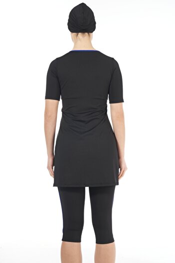 Estiva Women's Half Sleeve Tights Swimsuit - Black