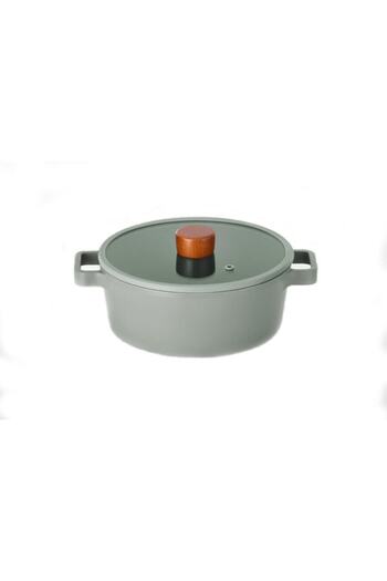 Prima Nova Aluminum Casting Fika Cookware - 22cm Grey with Glass Lid, Primanova Neoflam D-Neog222