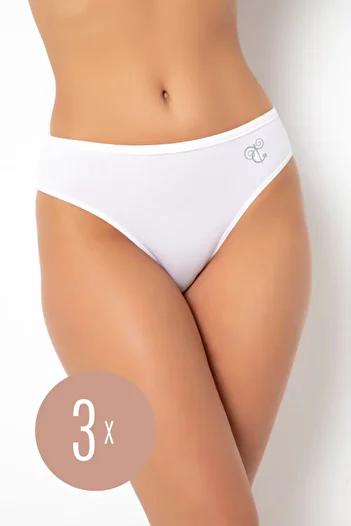 Ay&Min Women's White 3 Pack Normal Waist Comfortable Cotton Panties 501
