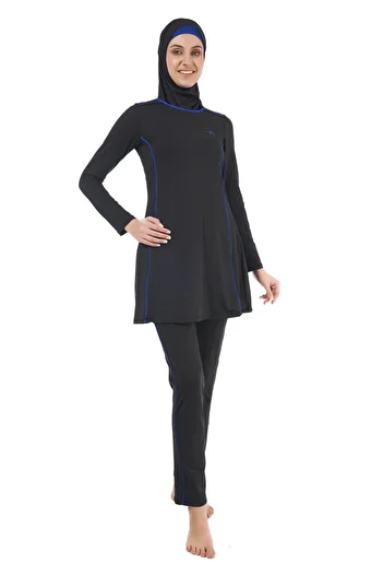 Estiva Women's Fully Covered Hijab Swimsuit - Black