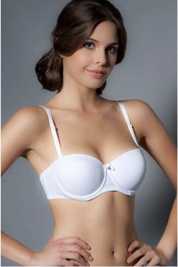 Kom Women's Sheena Bra Strapless, Removable Strap, Silicone Band, Unpadded