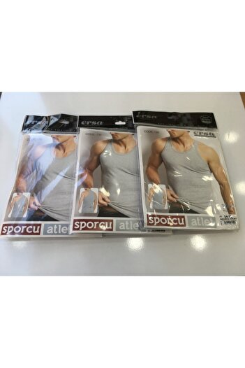 ersa çamaşır 3 Pieces 100% Cotton (Cotton) Solid Colored Men's Athlete Undershirt