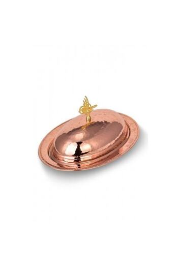 TURNA BAKIR Crane Copper Saltanat Inflatable Lid Kayak Presentation Plate 47 Cm Hand Forged Red Crane4409-1