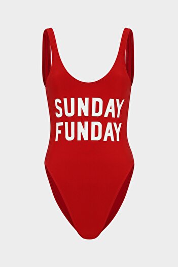 Açelya Okcu Sunday Funday Sloganlı Push Up Mayo