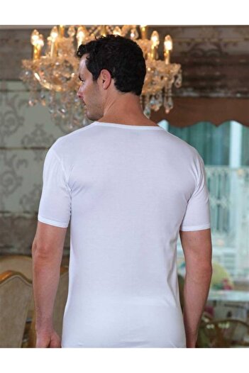 Şahinler White Crew Neck Short Sleeve Men's Undershirt 6 Pack Me001