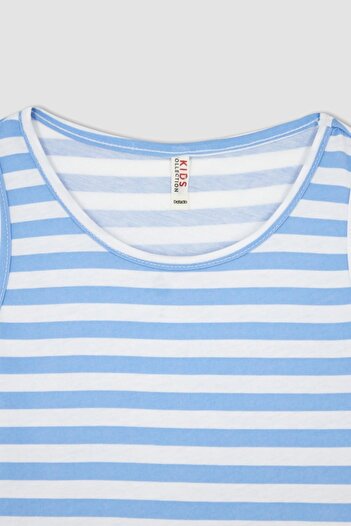 DeFacto Girl's Striped Sleeveless Cotton Dress