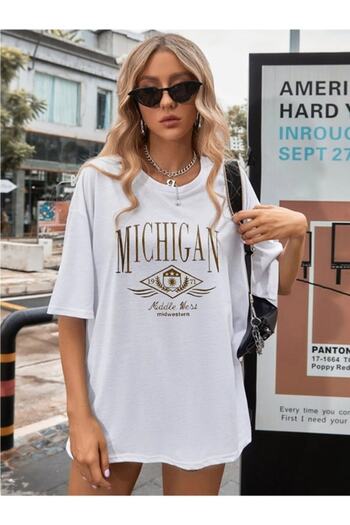 Machetta Μπλουζάκι με στάμπα Michigan Oversize