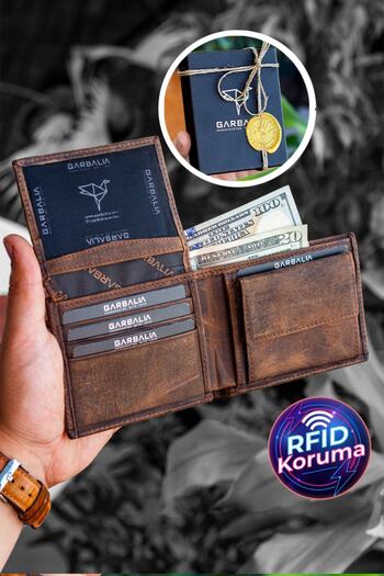 Garbalia Hnědá peněženka s blokováním RFID z pravé kůže Jackson s přihrádkou na mince