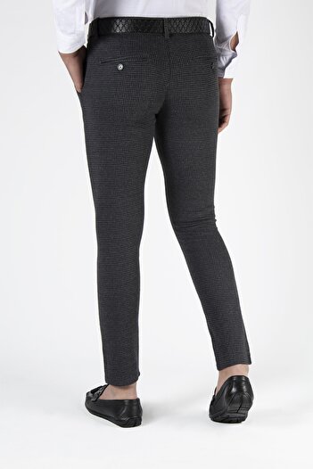 Terapi Men Erkek Slim Fit Nokta Dokulu Italyan Kesim Keten Pantolon 21k-2200420-5 Füme