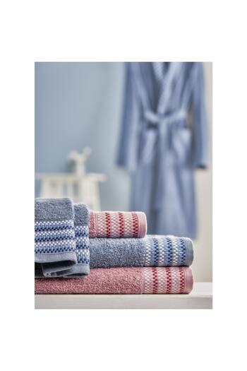 Taç Pure Cotton Alba Dublu Cotton Family Set Rose - Albastru