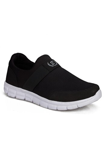 BlackSea Black - Unisex Lightweight Soft Sole Laceless Daily Walking Sports Shoes (36-47)