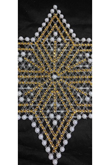 ART HEDİYE 6 Pieces Beaded Star Napkin Lace Pulley - Tsrm10-6