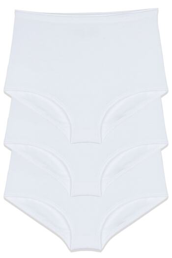BSM White Modal Soft 3-Piece High Waist Women's Panties Set