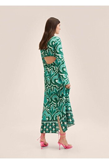 MANGO Woman Desenli Cut-out Detaylı Elbise