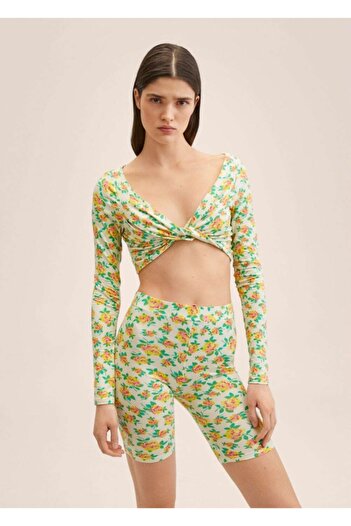 MANGO Woman Printed Crop Top