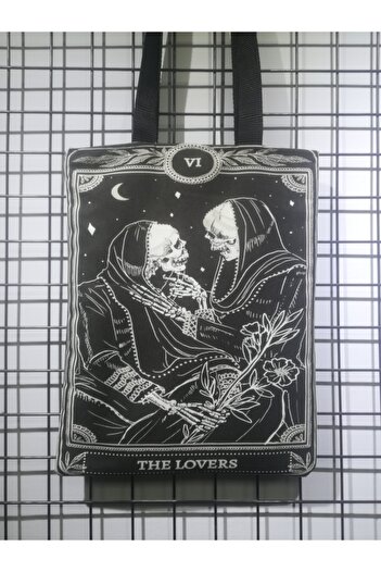 owl bag Υφασμάτινη τσάντα ώμου Gothic Style The Lovers Pattern Design