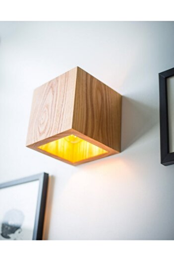 hü ma tasarım ve aksesuar Hüma Design Reflection Designed Downward Directional Wooden Living Room Wall Sconce Chandelier
