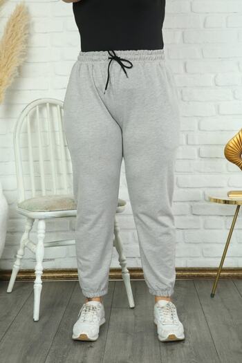 MollyTekstil Molly Women's Large Size Black Color Elastic Leg Sweatpants