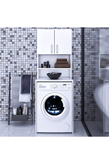 Genel Markalar Deep Banyo Dolabı Çamaşır Makinesi Dolabı 22tek666 Banyo Dolabı
