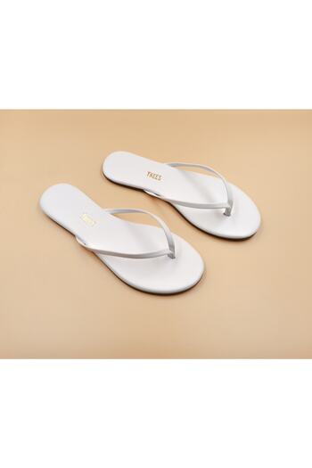 Tkees Women's Heelless White Flip Flops