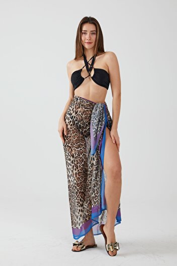 AYSHOME Ays Home Leopard Pattern Pareo Beach Dress