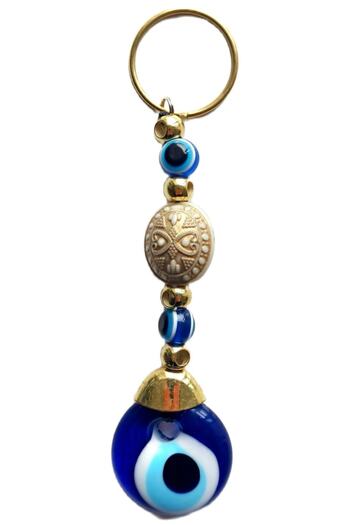 Mixperi Glass Evil Eye Beaded Eye Model Keychain