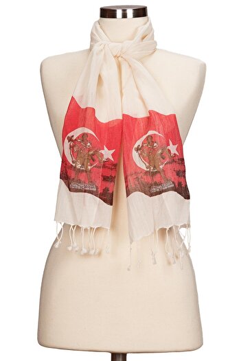 Dosimira Çanakkale Cotton Printed Small Scarf