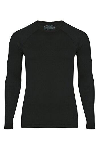Şahin Men's Thermal Long Sleeve Crew Neck Black Men's Underwear