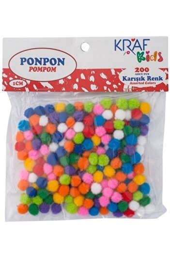 KRAF Παιδικό Πομπόν 1 cm 200τμχ