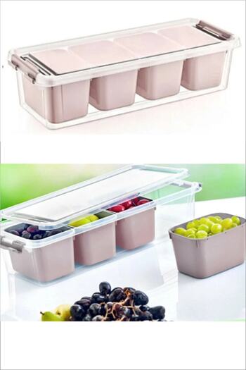 HOBBY LİFE 4 Compartment Deep Storage Container Grand Organizer Box with Lock 101975