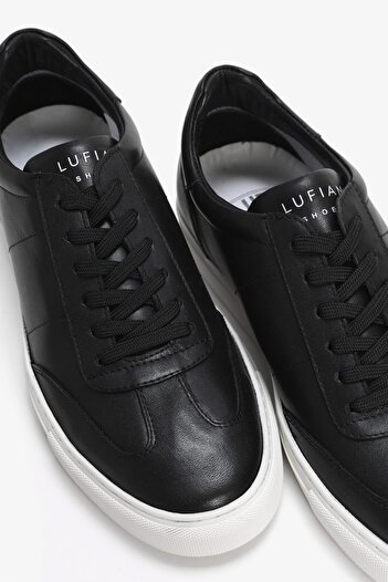 Lufian Josef Erkek Deri Sneaker Ayakkabı Siyah