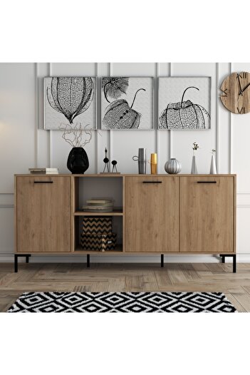 Mezza 1636 Aurora 180 Cm (METAL AYAKLİ) Modern Konsol Sepet