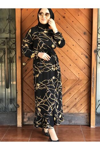 AYSUN AYDEMİR Chain Pattern Hijab Dress