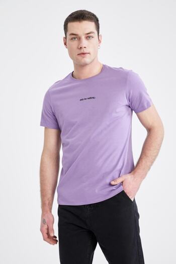 DeFacto T-shirt με στάμπα με λαιμόκοψη με λεπτή εφαρμογή