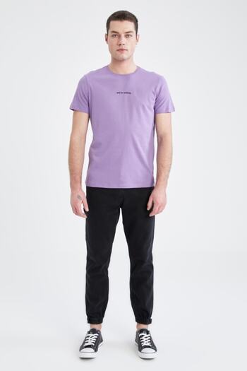 DeFacto T-shirt με στάμπα με λαιμόκοψη με λεπτή εφαρμογή