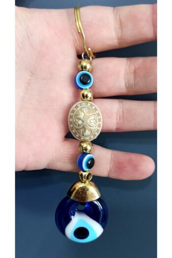Mixperi Glass Evil Eye Beaded Eye Model Keychain
