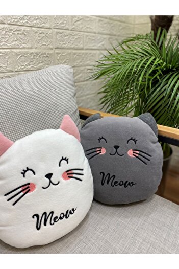 by ballı biocotton Two Cute Cats Combination Gift Pillow