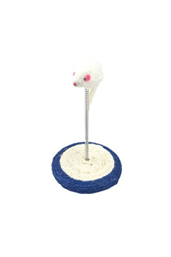 Mixpet Blue Cat Toy - 26x15cm, Pilgrim Sleeping, Scratching and Mouse