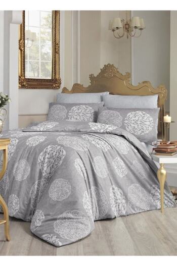 Altınbaşak Ranforce Double Duvet Cover Set Bello Gray