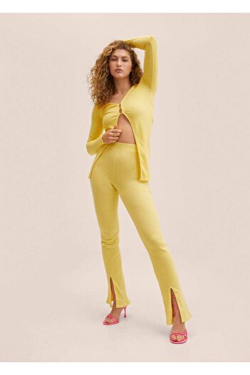 MANGO Woman Side Slit Knitwear Trousers