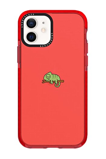 shoptocase Iphone 11 Uyumlu Kırmızı Impact Bukalemun Tasarımlı Telefon Kılıfı