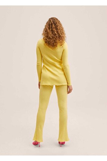 MANGO Woman Yan Yırtmaçlı Triko Pantolon