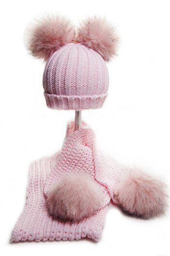 Baby Dora Pompom Scarf & Beret Set