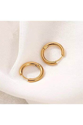 Jaida Moda Women's Gold Surgical Steel Non-Tarnish Thick Sports Hoop Earrings