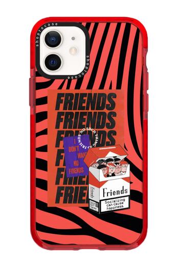 shoptocase Red Impact No Friends Design Phone Case Compatible with iPhone 11