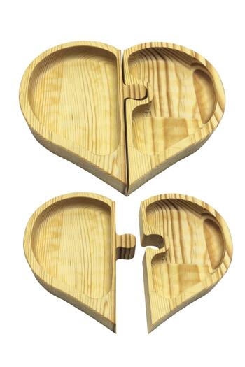 Leva House Cerezlik Heart Puzzle 2 Pieces Ub1140