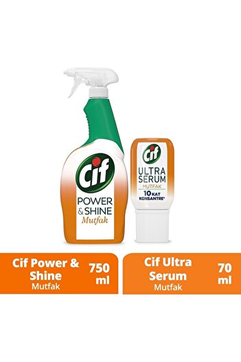 Cif Sprey Power Shine Mutfak 750ml Ultra Serum Mutfak 70ml