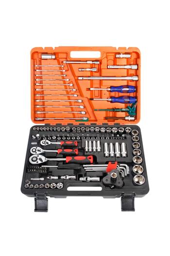 Sataok Newstar Full Professional Germany 121 Piece Socket Set Auto Repair Set 1/2-3/8-1/4