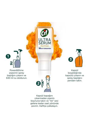 Cif Sprey Power Shine Mutfak 750ml Ultra Serum Mutfak 70ml