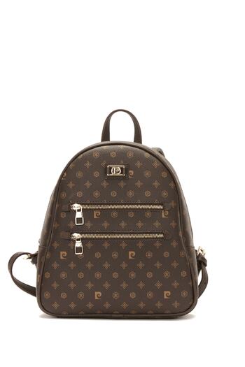 Pierre Cardin Brown Monogram Women's Backpack 05PO22Y1577